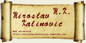 Miroslav Kalinović vizit kartica